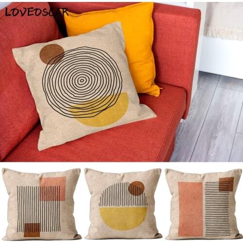 Modern Nordic Classic Abstract Geometric Seat Coussin Cushion Cover Cojine 40x40 Rectangular Throw Pillow Case Room Spring Decor