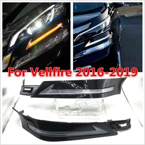 LED Daylight for Toyota Vellfire 30 with running siganls 2015 2016 2017 2018 12v LED CAR DRL Daytime Running Lights fog lamp