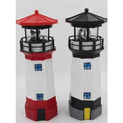 Solar Lighthouse Light LED Garden Lighthouse Solar Home Resin Lamp Outdoor Decorative Ornaments Garden Light