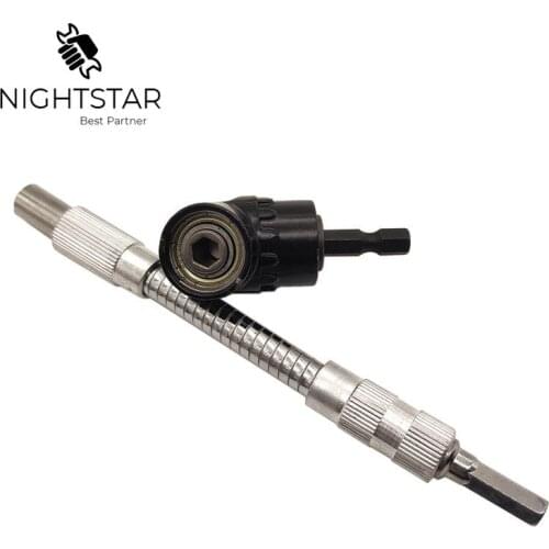 Krachtige 1/4 Inch Flexible Hex Shaft Screwdriver Power Drill Bit Extension 105 Degrees Corner Device + 150mm Flexible Extension