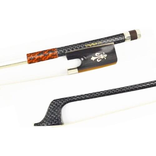 200C 4/4 Size Silver Braided Carbon Fiber CELLO BOW Ox Horn Frog Natural White Horsehair Cello Parts Accessories