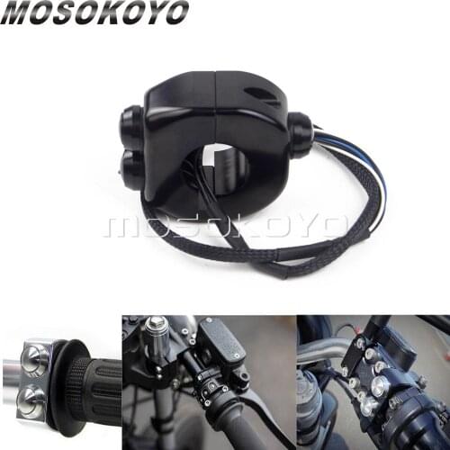Waterproof M-Switch Electrical 22mm Switches 3 Button Control For Harley Honda Suzuki Cafe Racer Scooter Fits 7/8" Handle Bar