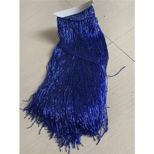 Beaded Fringe Ribbon Trim Royal Blue Fringe Tassel Lace Trim 50cm length in Silver Black Clothing Decoration
