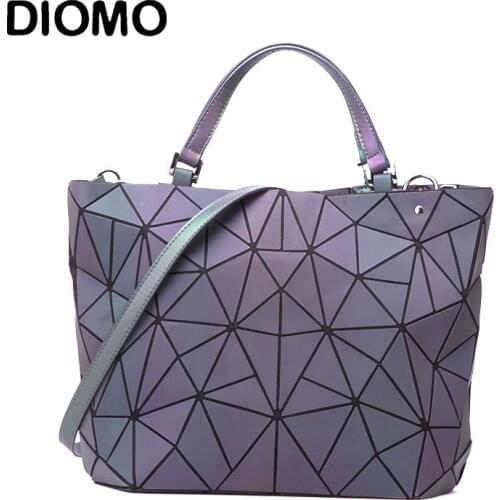 DIOMO Women Geometric Luminous Handbags Fashion Creative Tote Bag Ladies Party Street Shoulder Bag Large Capacity Messenger Bag