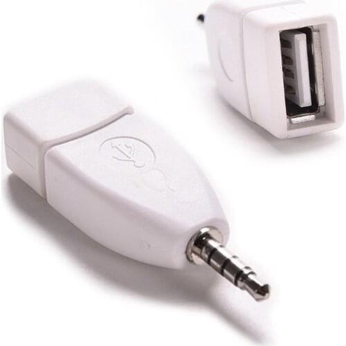 2pcs Audio Converter 3.5mm Male AUX Audio Plug Jack To USB 2.0 Female Converter Adapter for Car Audio