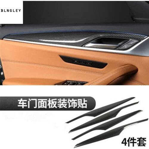 4pcs/lot ABS carbon fiber grain car door panel decoration cover for 2017-2018 BMW 5 series 528 530 540 G30