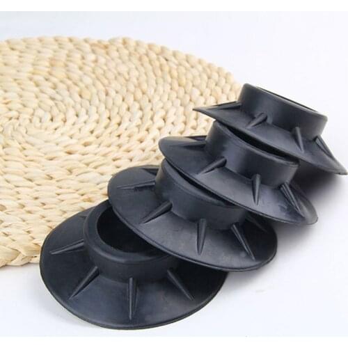 M17D 4Pcs Floor Mat Washing Machine Feet Pads Non Slip Shock Proof Furniture Elasticity Black Rubber Protectors