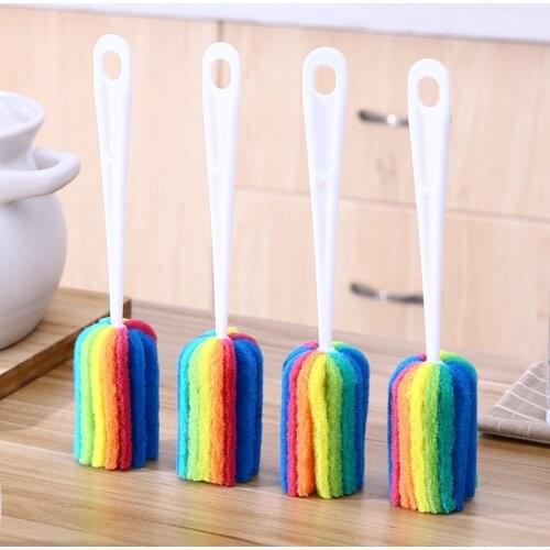 4Pcs Cup Brush Kitchen Cleaning Tool Sponge Brush For Wineglass Bottle Coffe Tea Glass Cup Mug handle Brush wholesale