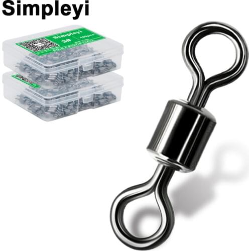 50pcs 6mm To 16mm Fishing Barrel Bearing Rolling Swivel Solid Ring LB Lures Connectors Tools