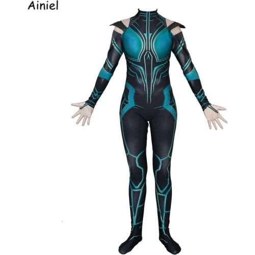 Ainiel Thor Hela Cosplay Costume Thor Ragnarok Cosplay Zentai Bodysuit Suit Jumpsuits Halloween Costume for Kids Women Adult