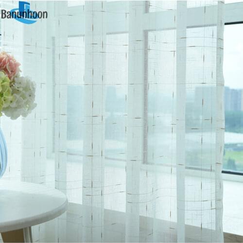 Custom-made White Linen Voile Window Curtains for Living Room Kitchen Sheer Screen Fabric Modern Tulle for Bedroom Home Textile