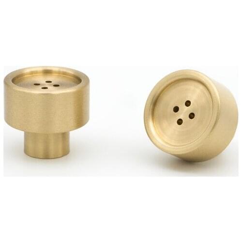 Solid Brass Furniture Handle Button Shape Cabinet Door Wardrobe Drawer Pulls Knob Singal Hole Golden Furniture Handles Knobs