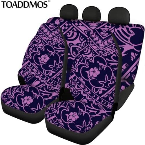 TOADDMOS Polynesian Hibiscus Turtle Tribal Pattern Car Seat Cover Front and Rear Auto Accessories Universal Car Seat Protector