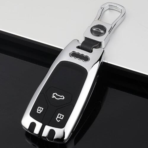 Zinc Alloy+Silicone Car Key Cover Full Case For Audi A4 New A4L A5 A6L QT S5 S7 Q7 TTS Auto Protection Key Shell Accessories