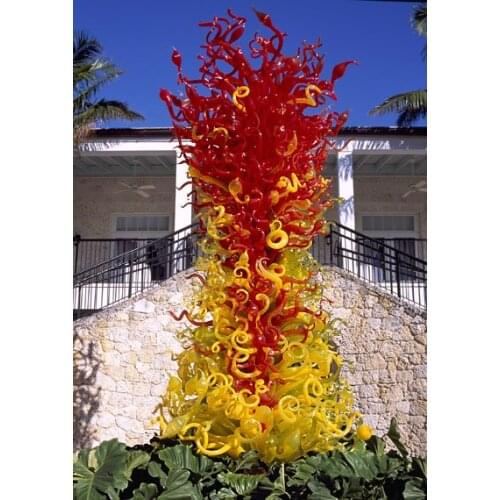 Colorful Murano Blown Glass Sculpture Outdoor Garden Hotel Art Decoration Standing Glass Art Floor Lamps