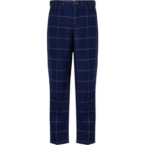 Kids Boys Loose Pants Straight Gentleman Plaid Suit Long Trousers Formal Suits Pantalones Teenage Boys Wedding Party Long Pants