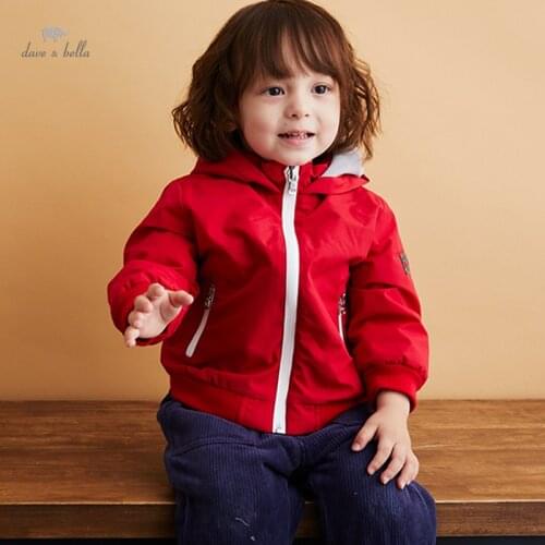 DB19947 dave bella winter baby unisex fashion solid pockets hooded coat children girls boys tops infant toddler outerwear