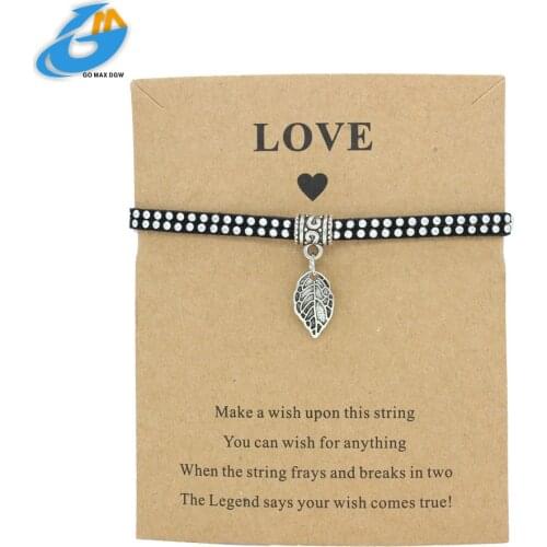 DGW Silver Plated Leaf Charm vintage Bracelets & Bangles For Women bestfriend Gift Pulseira Feminina freeshipping