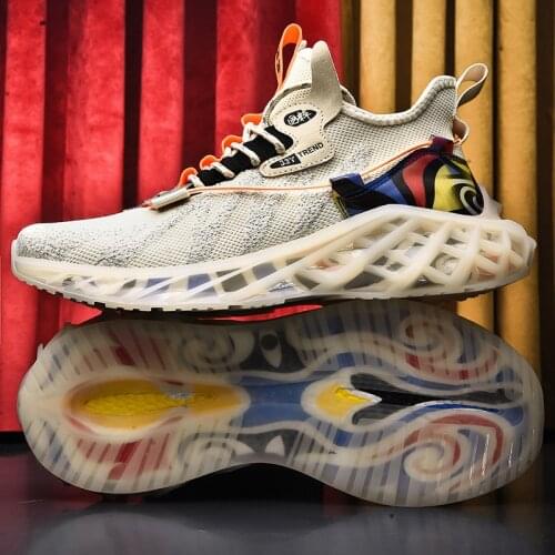 Chinoiserie Design Men Shoes Breathable Gym Running Shoes Comfortable Outdoor Reflective Sneakers Walking Casual Sports Shoes