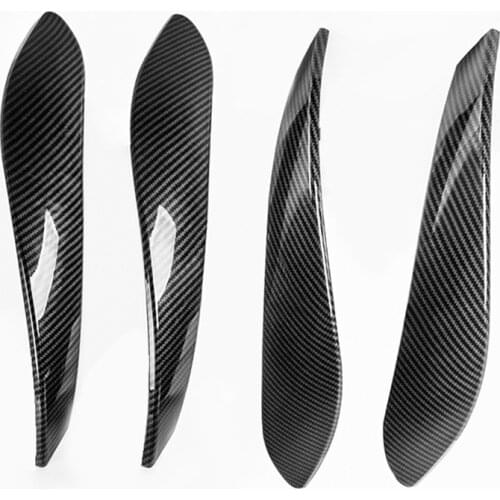 For BMW 3 Series 4 Series 3GT 4 PCS Car Inner Door Panel Handle Pull Trim Cover Bracket Carbon Fiber Silver Panel Asseccories