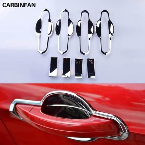CHROME DOOR HANDLE BOWL CUP CATCH CAVITY TRIM COVER FOR FORD ESCAPE KUGA 2013 2015 2016 2017 2018 INSERT GARNISH MOLDING 8PCS
