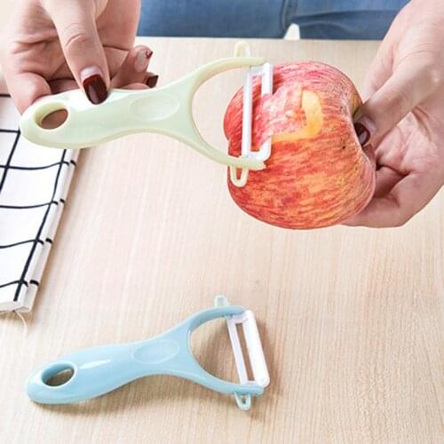 Ceramic Peeler Ceramic Fruit Paring Knife Kitchen Multi-function Planer Household Apple Scraping Knife Potato Peeler Pink Blue