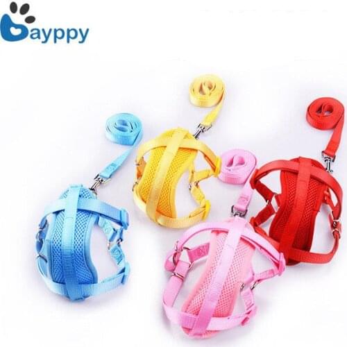 1Pc Padded Breathable Mesh Small Dog Harness Vest Soft Nylon Leash Lead Collar Set for Chihuahua Yorkshire arnes perro gato Hot