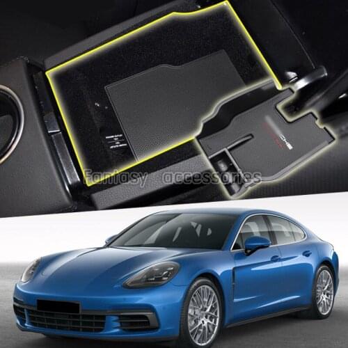 Console Armrest Storage Box Organizer Holder 1pcs For Porsche Panamera 2010-2018 car accessories