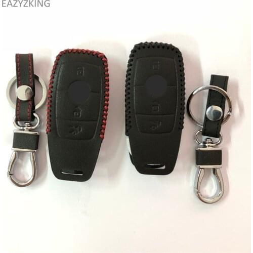EAZYZKING Leather Car Key Cover Case Shell Bag Protective case For Mercedes Benz 2017 E Class W213 2018 S class Accessories