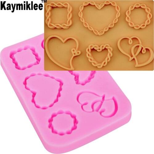 Kaymiklee M359 Loves Round Shaped Silicone 3D Mold Cookware Dining Bar Non-Stick Cake Decorating Fondant Mould Tools 9*6*0.9CM