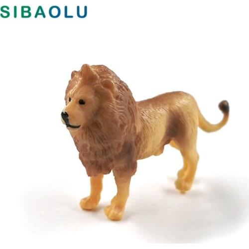 Small Lion Figurine Simulation Animal Model DIY Home Decor Figure Miniature Fairy Garden Decoration Accessories Modern Statue
