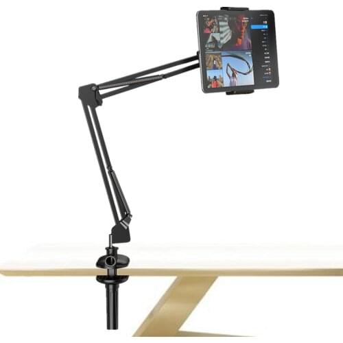 Metal Tablet Phone Holder for Xiaomi Lenovo Samsung S7 Plus iPad Pro 12.9 Tablet Phone Stand 4 To 13 Inch Adjustable Bracket