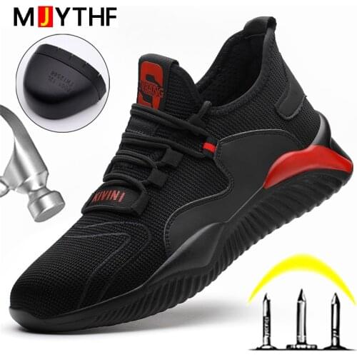Fashion Work Shoes Male Steel Toe Safety Shoes Lightweight Men Shoes Puncture-Proof Work Sneakers Men Protective Shoes Footwear
