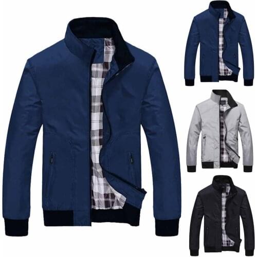 DAIGELO M-5XL Mens Jackets Autumn Winter Casual Zipper Pure Color Cashmere Thickening Jacket Coat Outing Riding Climbing Coat