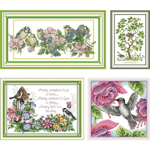 Joy Sunday Cross Stitch Kits The Bird Nest Stamped Embroidery Needlework Print 11CT 14CT Counted Patterns Crafts Decoration Sets