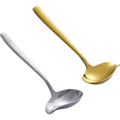 Stainless Steel Soup Sauce Spoon Small Soup Ladle Serving Spoon Creative Soup Porridge Sauce Spoon Delicate Cutlery