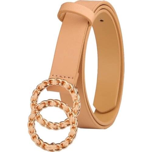 2019 New Luxury Design Stylish Belts For Women Lady Real Leather Fashion Woman Brand Belt Leather Alloy Gold Buckle Strap