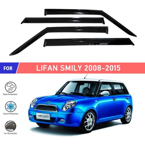 Window deflector for Lifan Smily 2008- car window deflector wind guard vent sun rain visor cover car styling decoration exterior