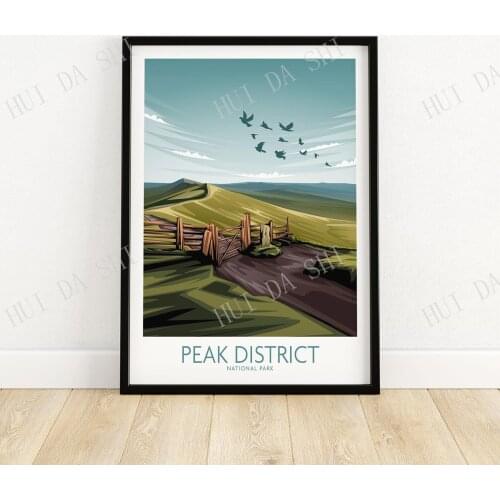 Peak District National Park Poster | Art Print | England Travel Poster | Nature Print Wall Art | Home Decor Artwork | Gift