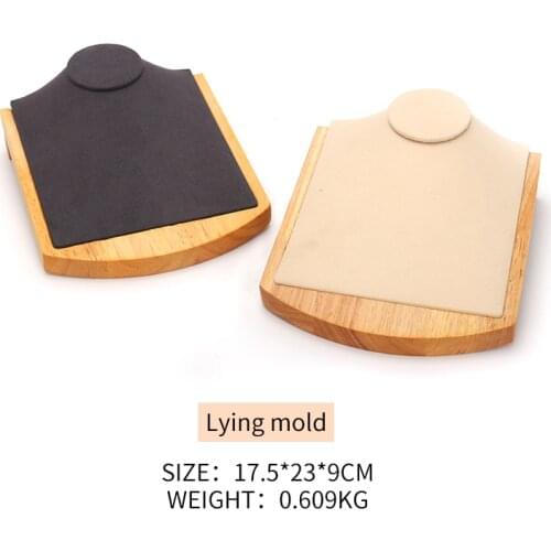 New Solid Wood Inclined Portrait Model Pearl Necklace Jewelry Display Stand Women Earring Pendent Bracelet Jewellery Holder Rack