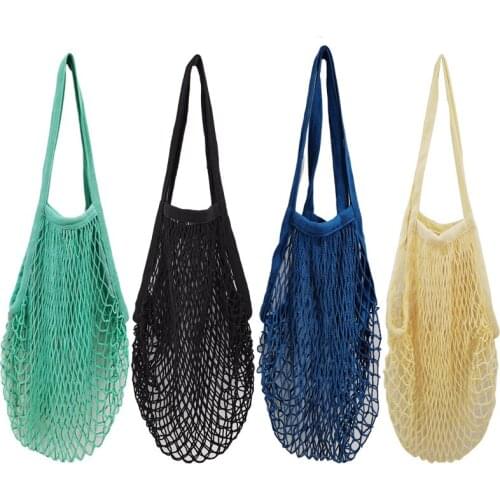 Portable Reusable Fruit Vegetable Bags Net Bag Produce Washable Mesh Bags Kitchen Storage Bags Toys Sundries Handmade Net Tote