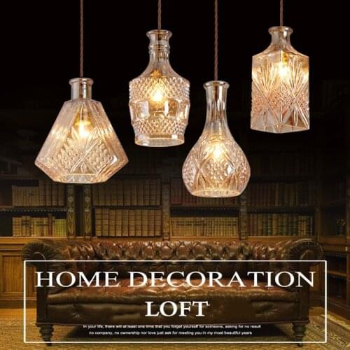 Simple creative personality restaurant cafe bar decorative glass chandeliers American retro industrial glass chandeliers LB12520