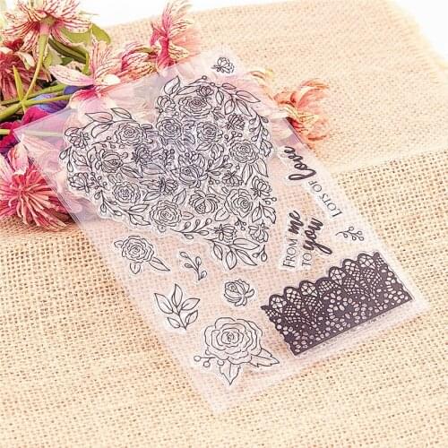 10.5*15CM Flower Love Transparent Clear Stamps / Silicone Seals Roller Stamp For DIY Scrapbooking Photo Album/Card Making