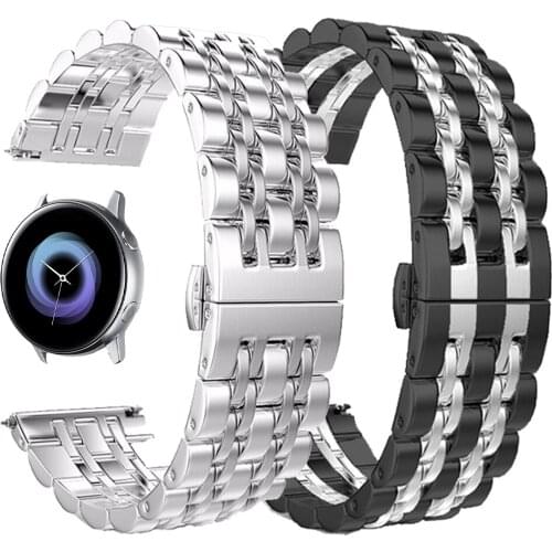 20 22mm Metal Watchband for Samsung Galaxy Watch 3 4 Classic 46mm 42mm Band Bracelet Active 2 Gear Stainless Steel Wrist Strap