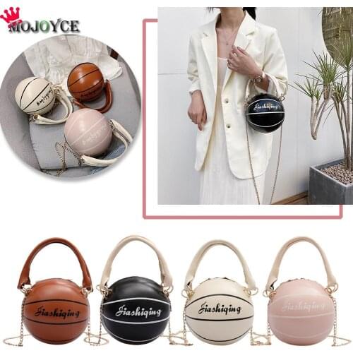 Basketball Round Shaped PU Leather Shoulder Bags for Women Casual Small Totes Purse Travel Messenger Crossbody Handbags