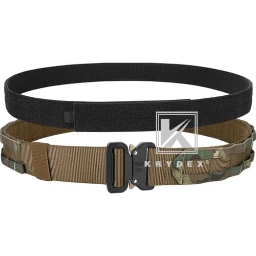 KRYDEX 1.75”& 1.5” Tactical Rigger Duty Belt Coyote Brown+Multicam 2 IN 1 Quick Release Buckle Outer & Inner MOLLE Mens Belt