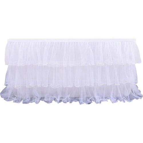 Table Skirt Wedding Party Tutu Tulle Tableware Cloth Baby Shower Birthday Banquet Party Wedding Table Skirt Party Home Decor