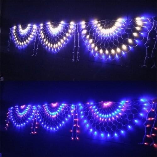 Outdoor Garden Patio Fairy Garland Lights 3M 424LED 3pcs Peacock Mesh Net LED String Lights For Bedroom Wedding Christmas Party