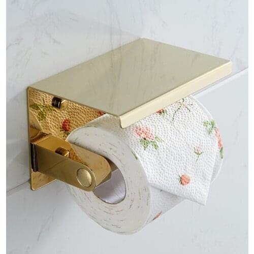 Vidric to Seoul Hao gold stainless steel towel rack hotel phone can be used single-head punch / punch-free