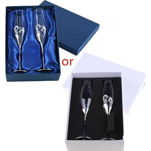 Wedding Wine Glasses Handmade Bride And Groom Toasting Flutes Wedding Accessories Valentines Day Gift,Gold Hearts Dropshipping